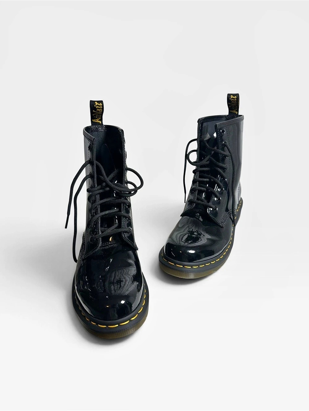 Dr Martens 1460 Black Patent Leather 8 Eye Combat Boots Womens US 8 EU 39